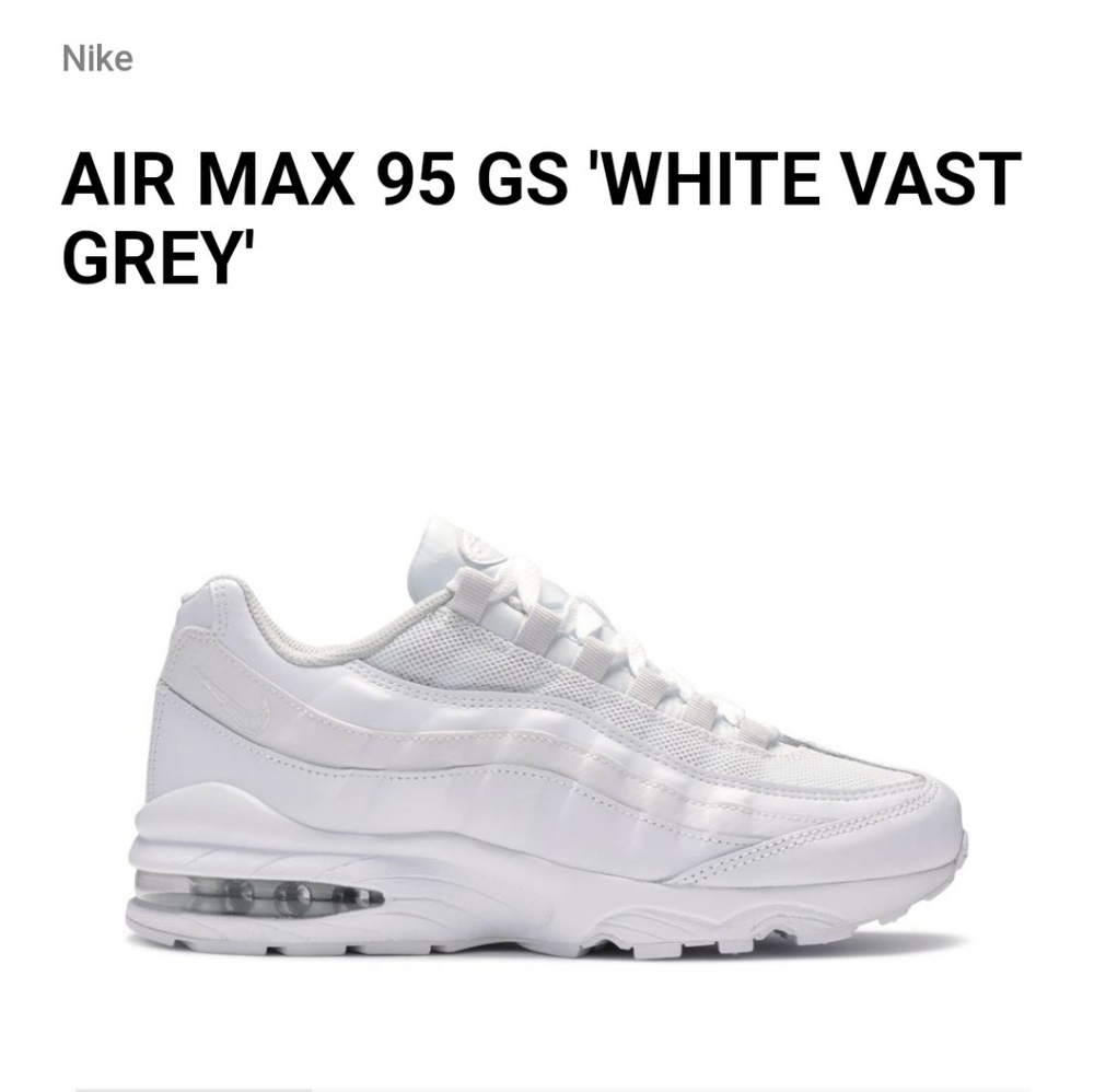 NIKE Air Max 95 GS White Vast Grey - Picture 12 of 13